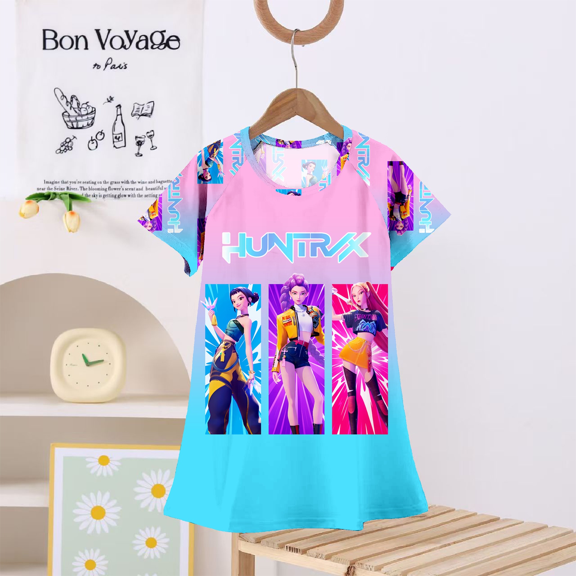 Factory direct sales of children's sleepwear, summer girls' princess sleeping clothes, cartoon witch hunting group thin dresses wholesale