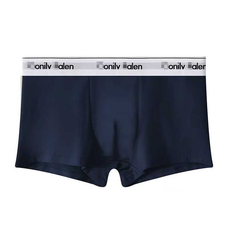 Color blocking letter waist and skin friendly young men's four corner shorts, mid waist plus size breathable crotch flat corner underwear wholesale