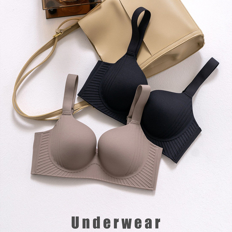 Cross border plus size comfortable small chest display large top support underwear for girls, thin design without steel rings, gathered and paired breasts, breathable bra