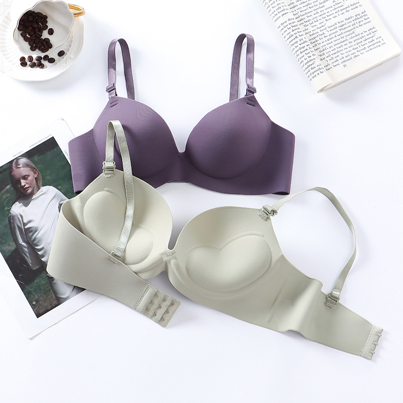 Cross border thickened Mantou cup hoop free underwear women's upper collection breast comfort vent bra