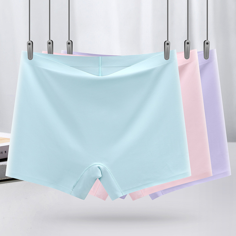 One piece ice silk women's square leg pants, mid waist solid color cotton leggings, women's anti glare breathable square leg pants