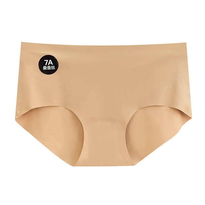 New minimalist mulberry silk 7A antibacterial crotch, comfortable and seamless, skin friendly and seamless, naked feeling, mid waist women's triangle pants