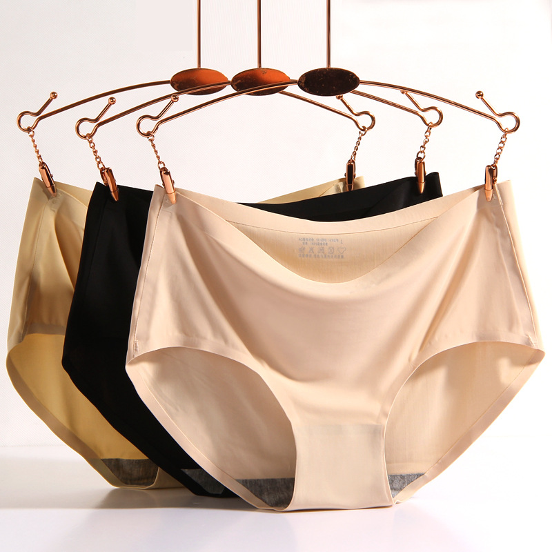 Women's ice silk underwear, seamless underwear, one-piece underwear, breathable mid waist, sexy women's underwear, triangle underwear, 810