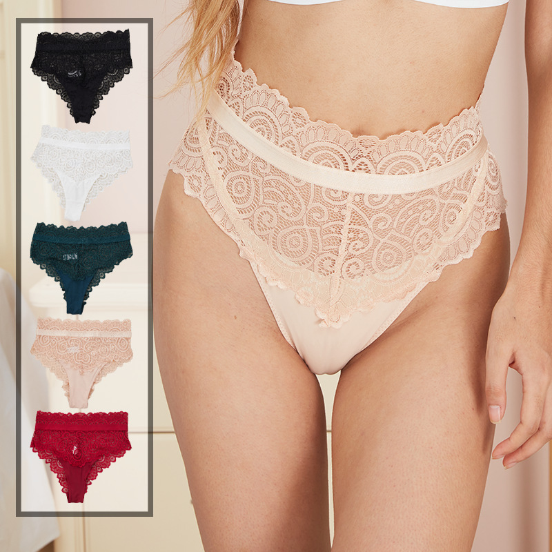 Hollow out careful machine mid waist lace women's underwear, female sexy seamless lifting buttocks bag, quick drying large triangle underwear