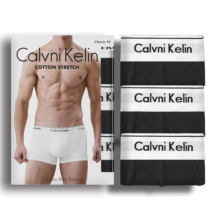 Foreign Trade C ɼ ck ν Birth Year Men's Underwear Flat Pants Cotton Large Four Corner Shorts Head Shorts Gift Box