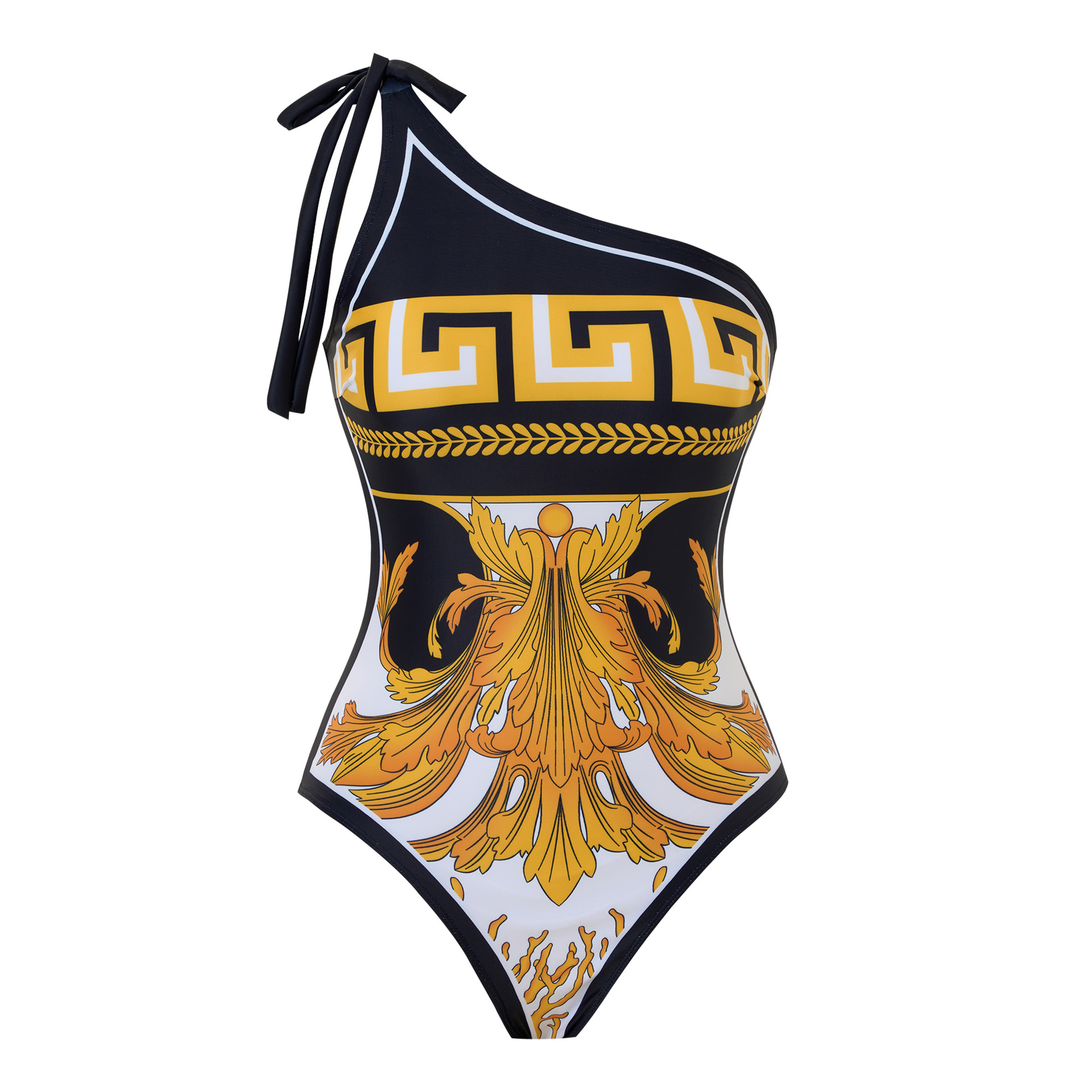 2025 new sexy single shoulder lace up one-piece swimsuit for women in Europe and America, popular swimsuit on Amazon in stock, Xingcheng factory