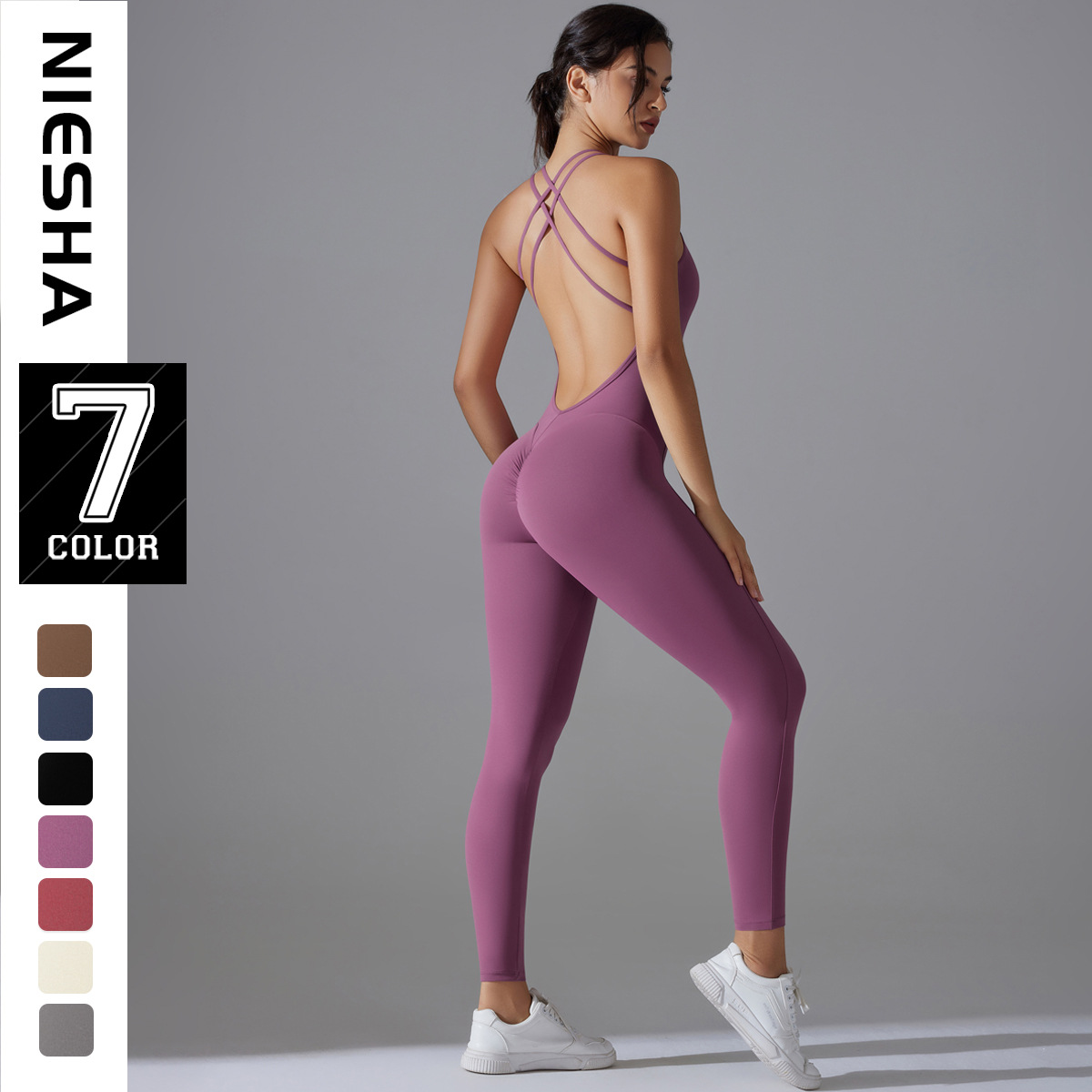 European and American Wrinkled Hip Lifting Yoga Pants Fast drying Tight Running Sports Peach Hip Pants No Embarrassing Line Fitness jumpsuit