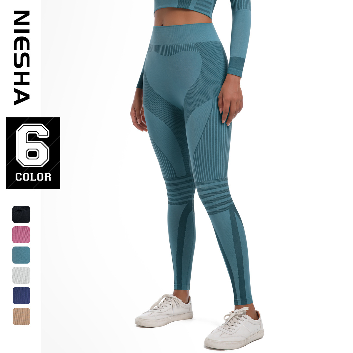 New European and American seamless knitted yoga pants, outdoor sports cycling clothes, skiing clothes, women's thermal underwear, fitness pants