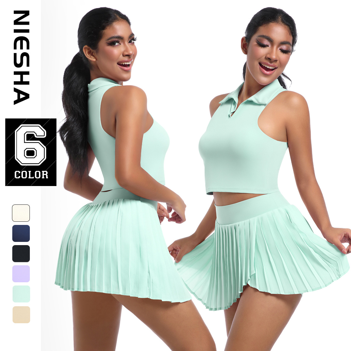 New Summer Outdoor Leisure T-shirt Running Sports Yoga Fitness Suit Set Breathable Yoga Naked Tennis Suit