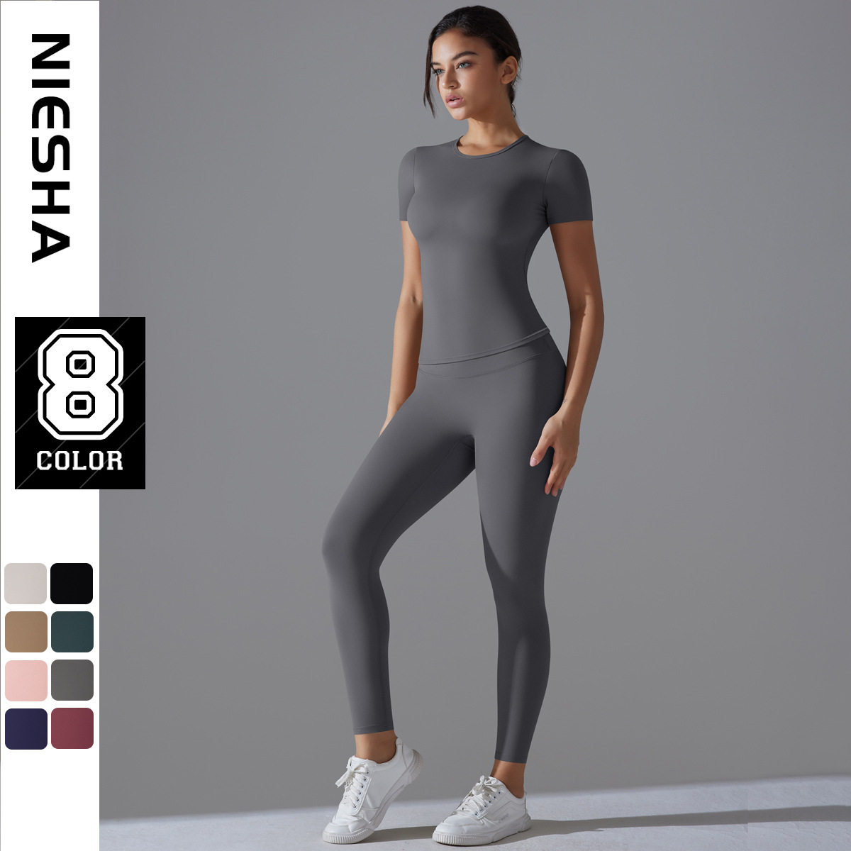 Internet celebrity new T-shirt, quick drying yoga suit, short sleeved slim fit fitness top, cover up shirt, outdoor running sports suit, women's