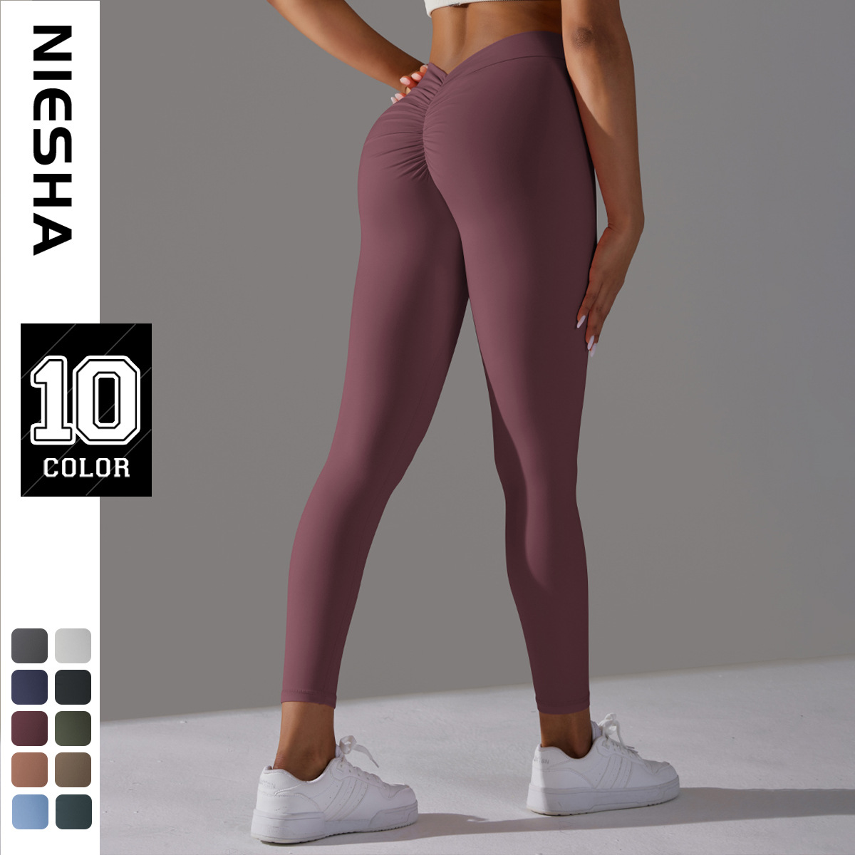 Cross border nude, skin friendly, hip lifting yoga pants with no awkward lines, leggings, high waisted, elastic fitness pants, women's cropped pants