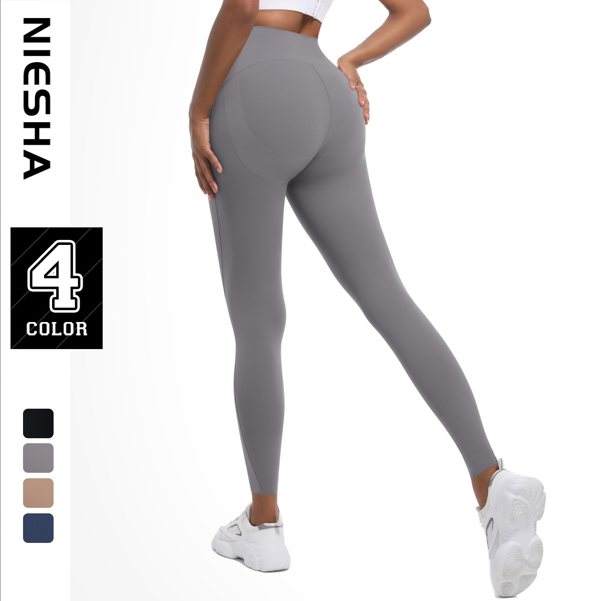 New high-strength tight yoga pants with no marks, high waist and abdominal compression, sports pants with high elasticity, hip lifting and quick drying, fitness pants for women