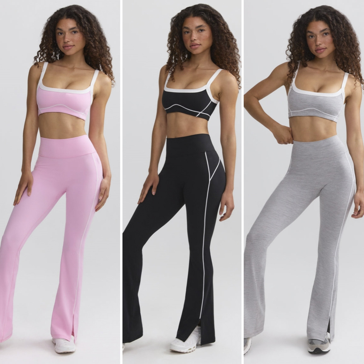 Cross border casual sports yoga pants, women's tight pants, high elasticity, naked sensation, moisture absorption, quick drying, flared pants, high waisted yoga pants