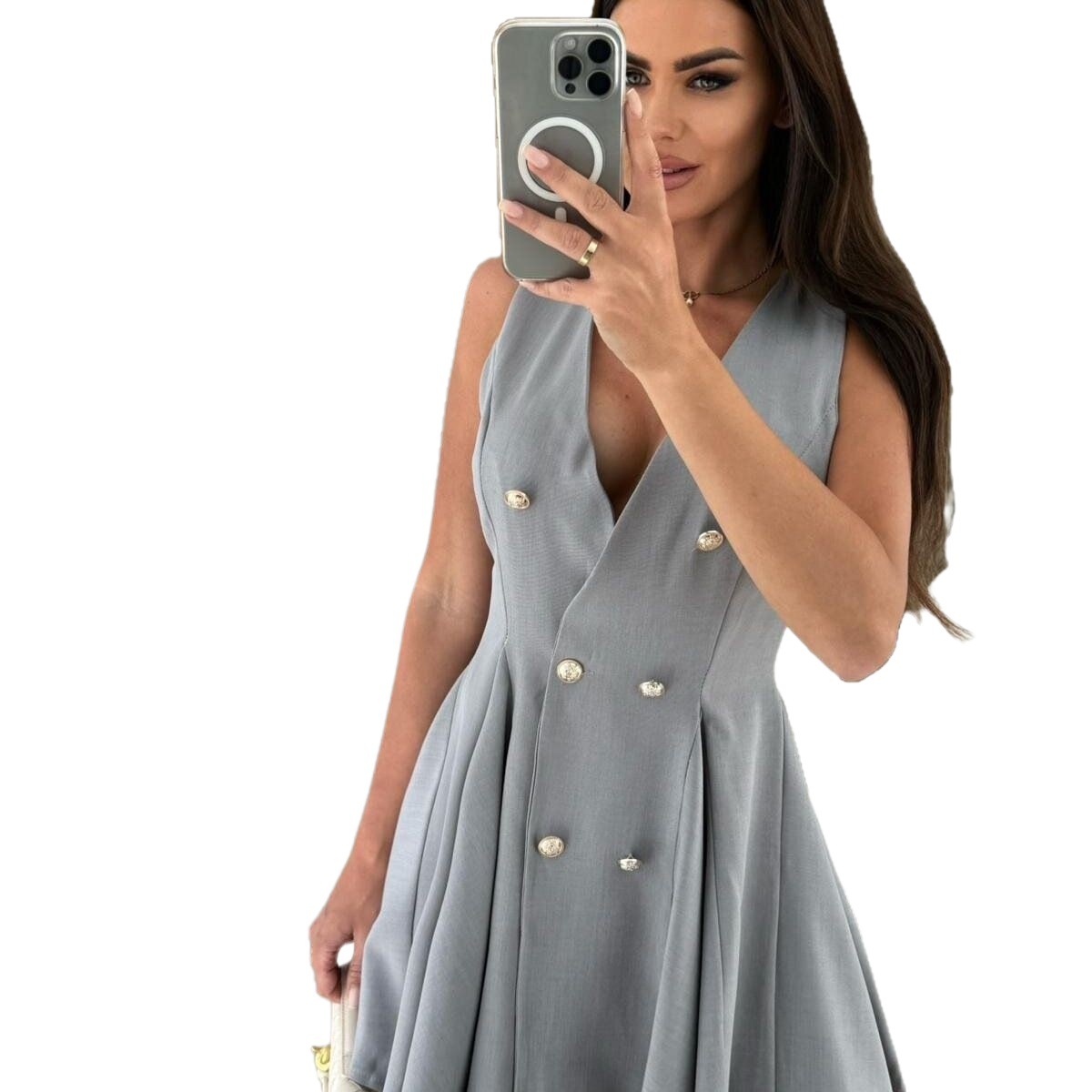 In the summer of 2025, cross-border Amazon AliExpress offers a large number of new solid color summer dresses in stock In the summer of 2025, cross-border Amazon AliExpress offers a large number of new solid color summer dresses in stock