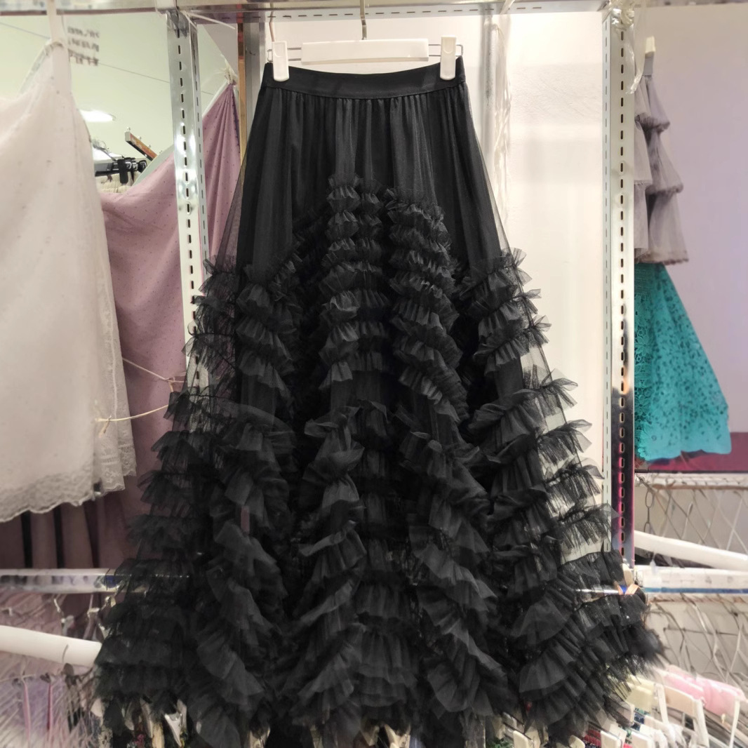 Amazon's best-selling design, high-end mesh heavy industry super large swing long skirt, slimming and covering hips, gorgeous cake skirt