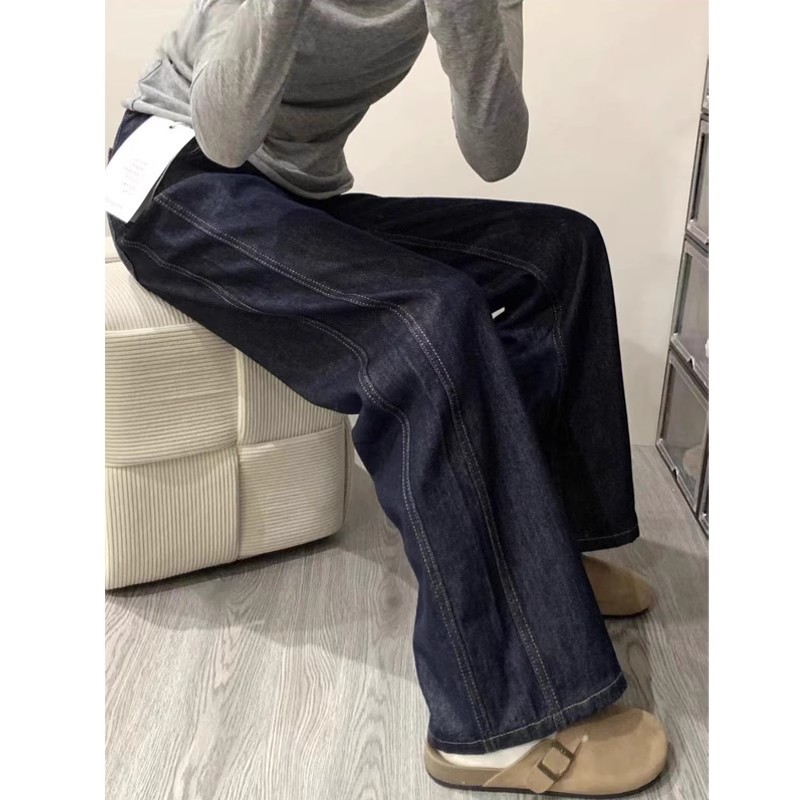 Narrow straight leg and fleece jeans for women in autumn and winter, plus plus plus size, plus mm, high waist, loose fit, slimming, pear shaped figure, wide leg pants