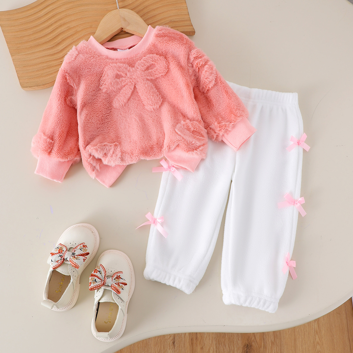 Zhongda Tong Shu Cotton Velvet Sleepwear Set 2025 New Clothes for Boys and Girls with Velvet Home Furnishings Two Piece Set Winter Clothes