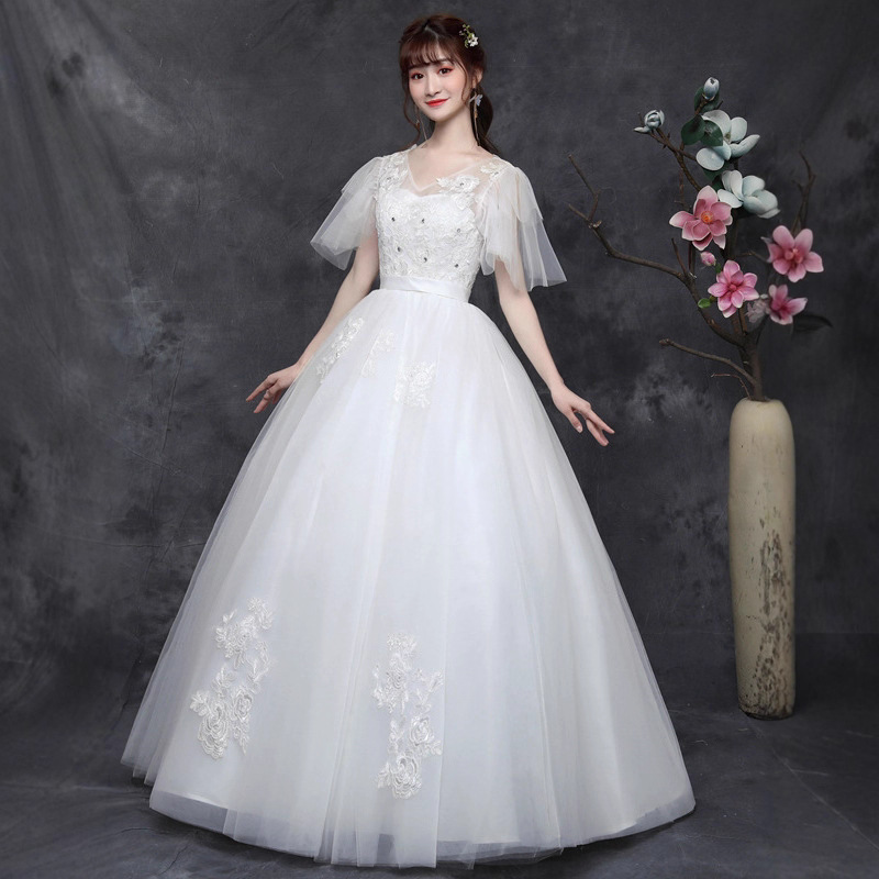 Large size wedding dress, fat mm, summer and autumn wedding dress 2025 new style, bride's wedding main dress, slim and simple, studio covering arms Large size wedding dress, fat mm, summer and autumn wedding dress 2025 new style, bride's wedding main dress, slim and simple, studio covering arms
