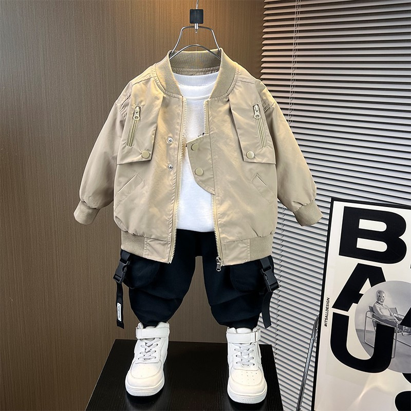 Boys' baseball jacket for spring and autumn 2024 new style children's clothing for autumn, boys' windbreaker for autumn, stylish autumn top