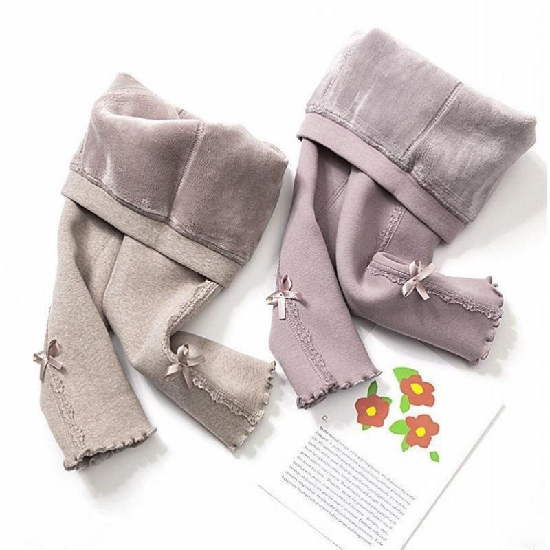 Girls' leggings with thickened and extra thick fleece, winter style, extra thick lamb fleece, stylish outerwear long pants