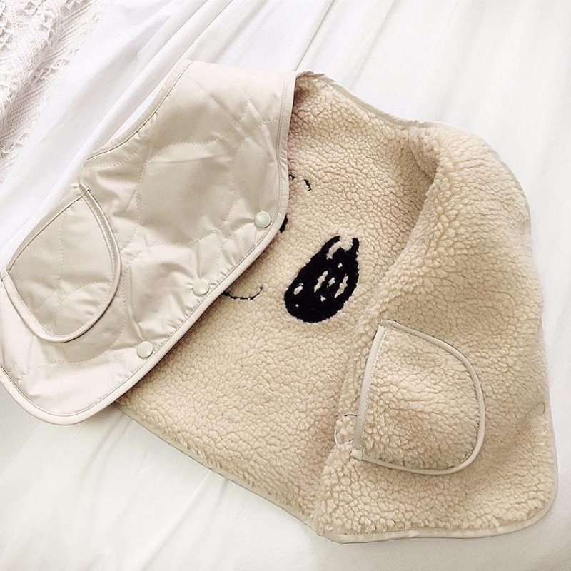 Boys and girls' plush warm vest 2025 autumn and winter new item for small and medium-sized children, plush double-sided baby cardigan jacket