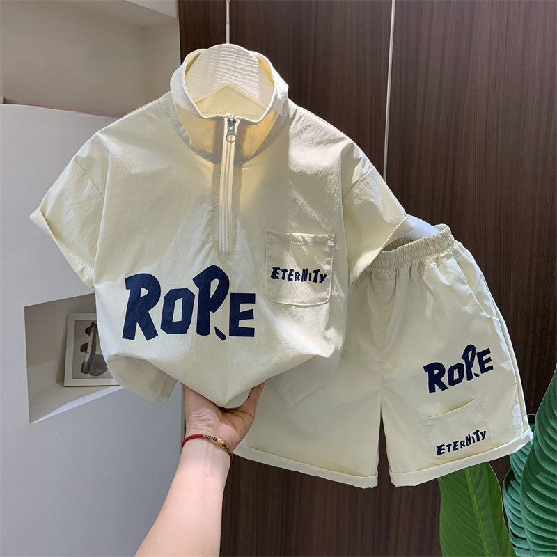 Boys' cool summer clothes, children's thin short sleeved clothes, new boys' baby summer Korean style fashionable suit