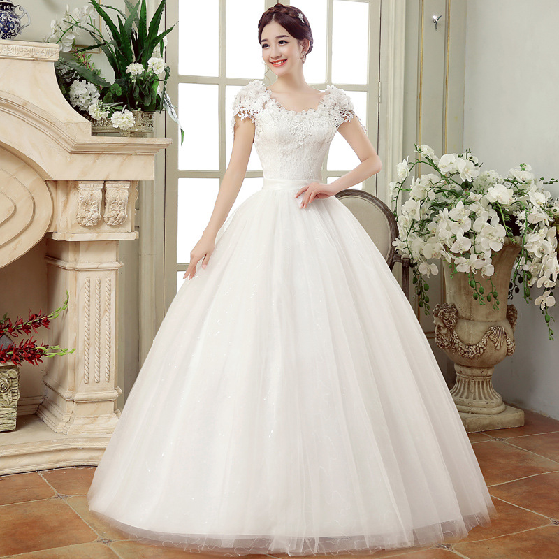 2025 Spring New Large Wedding Dress with Slimming and Slimming Appearance, Shoulders Equal, Fat, Lace, Flower, One Shoulder Female