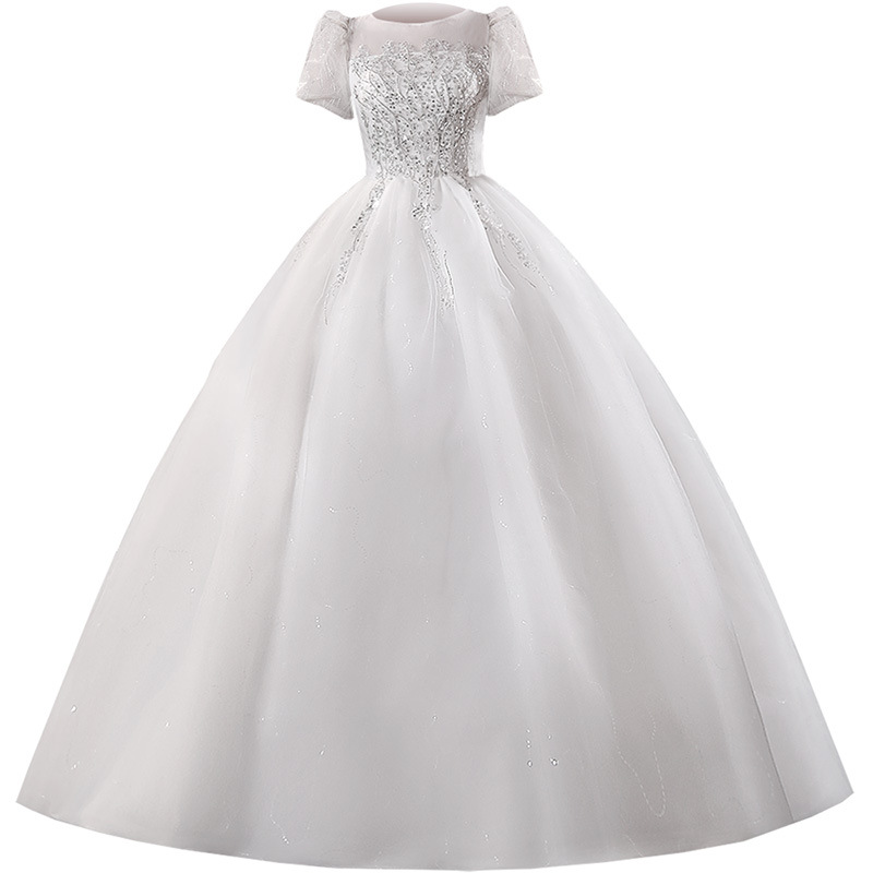 Light wedding dress with mid sleeves, 2025 summer bride, petite woman, French style simple and neat, ready to go out, gauze travel, wedding photography Light wedding dress with mid sleeves, 2025 summer bride, petite woman, French style simple and neat, ready to go out, gauze travel, wedding photography