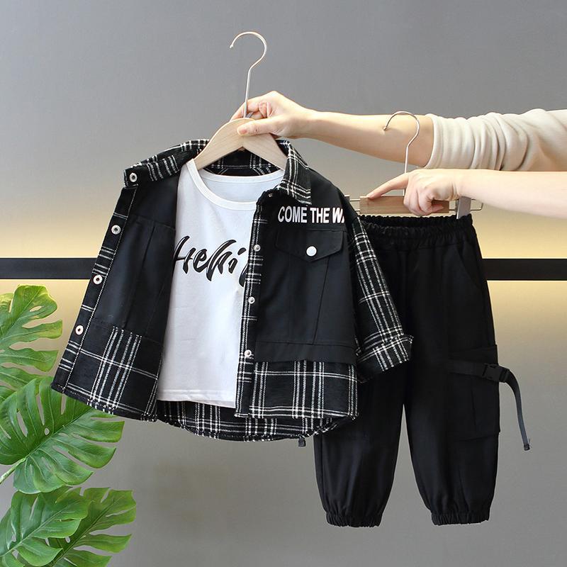 Boys' Spring Clothing Set 2025 New Style Rascal and Handsome Small and Medium sized Children's Coat Spring and Autumn Style Handsome Men's Treasure Single Piece Top Trendy