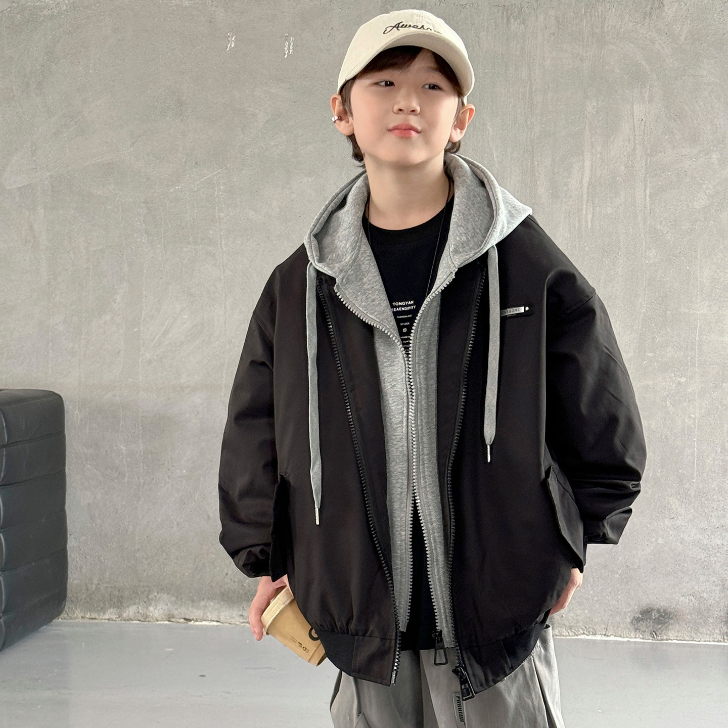 Children's clothing, boys' autumn outerwear, spring and autumn styles, 2025 new collection, handsome autumn, mid-range, big boy, explosive street boy, trendy and fashionable