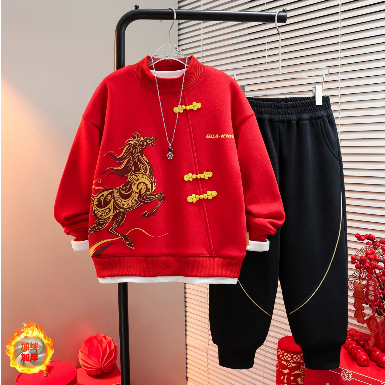 Boys' Thick Warmth Set 2025 Winter New Style Boys' Leisure Sports Two piece Set Stylish and Cool Winter Clothing