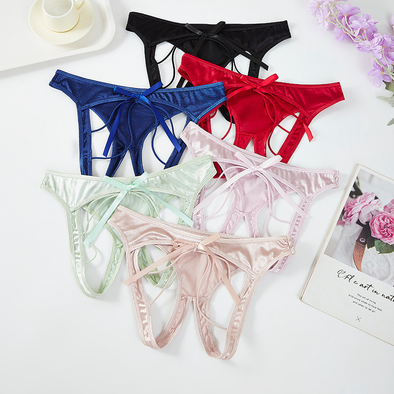 Cross border foreign trade style erotic open cut underwear, hot and sexy temptation, no need to take off underwear, women's leakage triangle pants