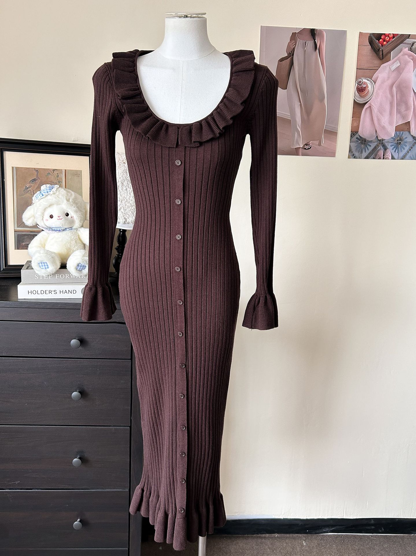 AliExpress Wish Winter New Horn Sleeve Dress for Women, Fashionable and Sexy, Spicy Girl with Waist Style, Fishtail Dress for Women AliExpress Wish Winter New Horn Sleeve Dress for Women, Fashionable and Sexy, Spicy Girl with Waist Style, Fishtail Dress for Women