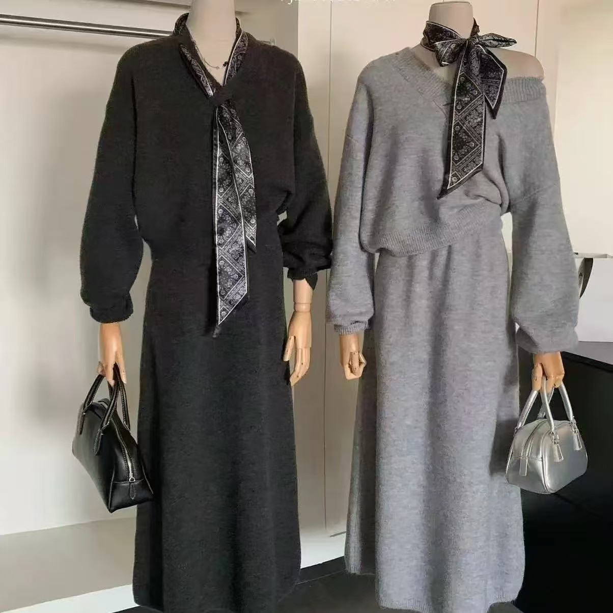 Cross border 2025 new fashion slimming casual style simple style skirt popular Korean version autumn fashion set free