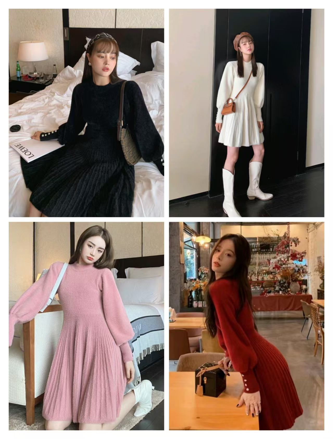 French socialite folds her waist to look slender and fragrant, paired with a coat and a red dress as a base for women's autumn and winter 2025 early autumn French socialite folds her waist to look slender and fragrant, paired with a coat and a red dress as a base for women's autumn and winter 2025 early autumn