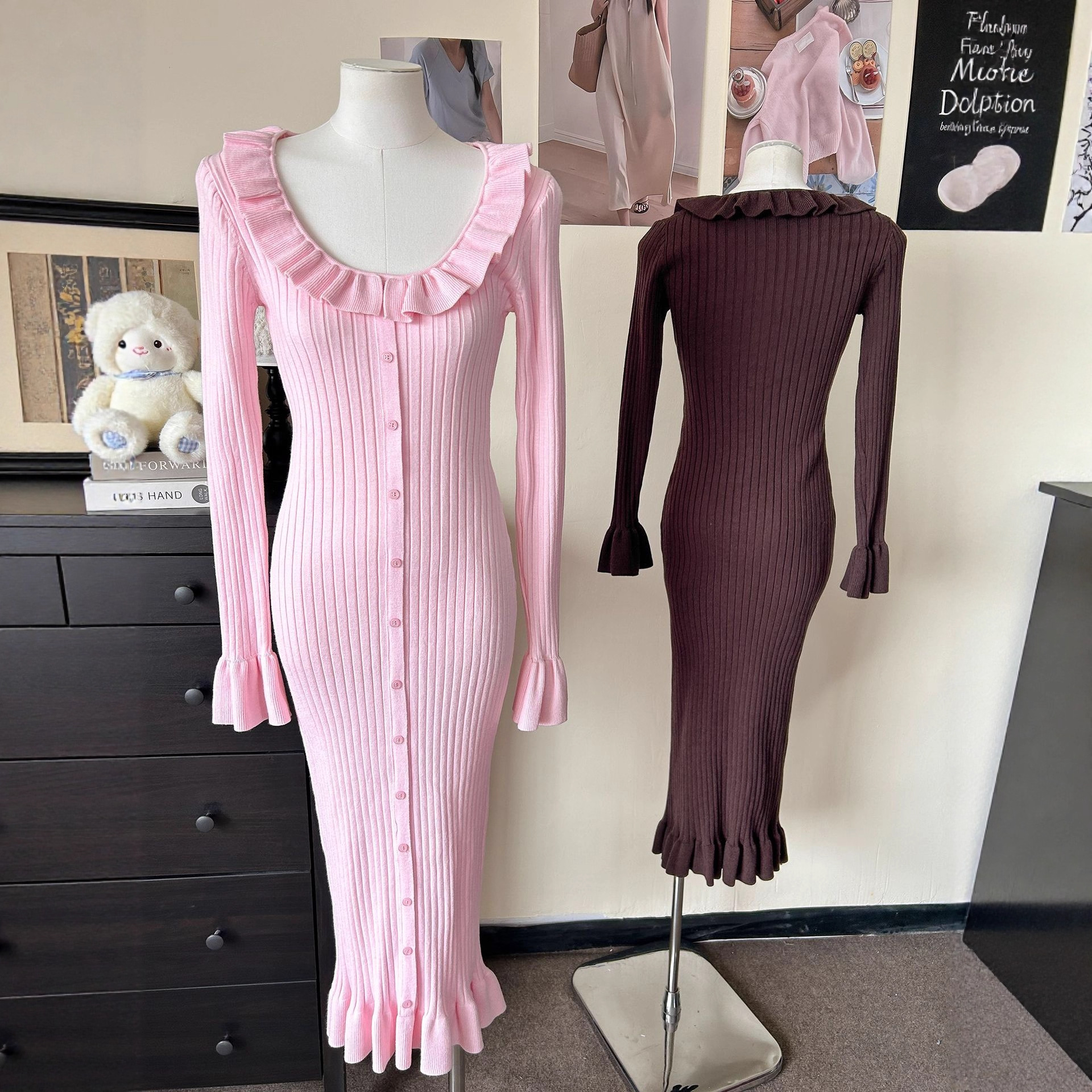 AliExpress Wish Winter New Horn Sleeve Dress for Women, Fashionable and Sexy, Spicy Girl with Waist Style, Fishtail Dress for Women AliExpress Wish Winter New Horn Sleeve Dress for Women, Fashionable and Sexy, Spicy Girl with Waist Style, Fishtail Dress for Women