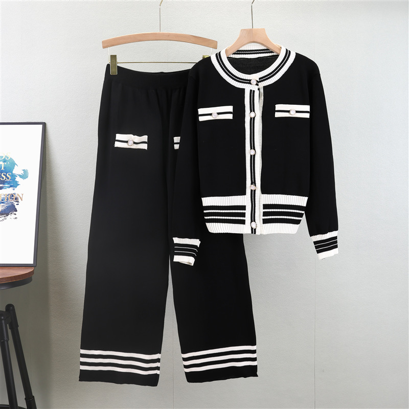 Fashionable and Age reducing Knitted Two piece Set for 2024 Autumn/Winter Ladies, Women's Sweater, Wide Leg Pants, Fashion and Casual Two piece Set Fashionable and Age reducing Knitted Two piece Set for 2024 Autumn/Winter Ladies, Women's Sweater, Wide Leg Pants, Fashion and Casual Two piece Set