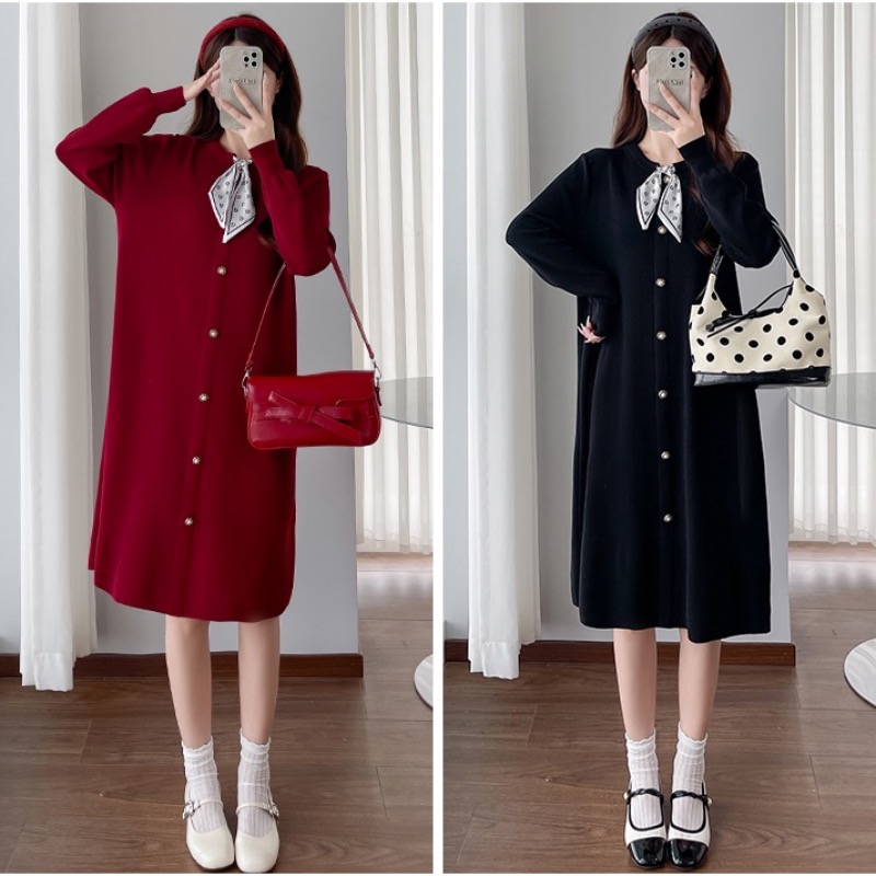 Xiaoxiangfeng Knitted Dress Women's Autumn and Winter New Style Large Loose Silk Scarf Design Sense Temperament Sweater Small Black Dress Xiaoxiangfeng Knitted Dress Women's Autumn and Winter New Style Large Loose Silk Scarf Design Sense Temperament Sweater Small Black Dress