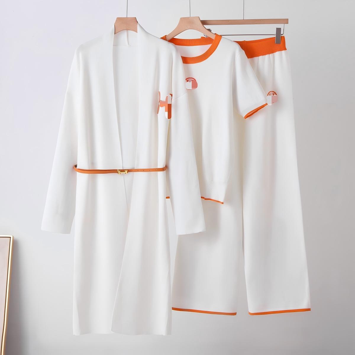 Fashion foreign trade women's clothing new style temperament set autumn and winter knitted long sleeved sweater cardigan jacket three piece set Fashion foreign trade women's clothing new style temperament set autumn and winter knitted long sleeved sweater cardigan jacket three piece set