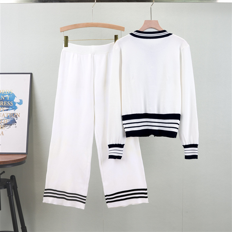 Fashionable and Age reducing Knitted Two piece Set for 2024 Autumn/Winter Ladies, Women's Sweater, Wide Leg Pants, Fashion and Casual Two piece Set Fashionable and Age reducing Knitted Two piece Set for 2024 Autumn/Winter Ladies, Women's Sweater, Wide Leg Pants, Fashion and Casual Two piece Set