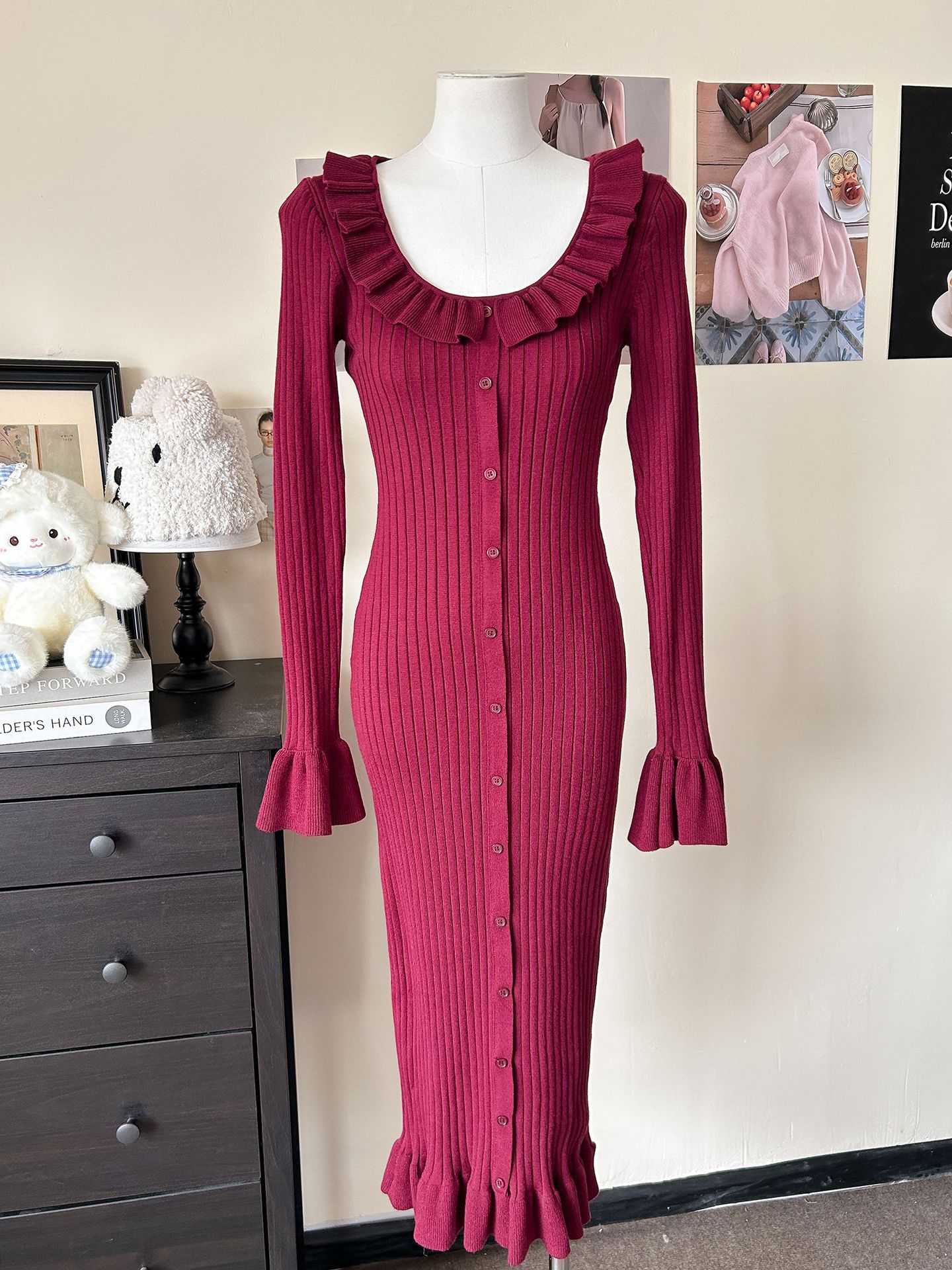 AliExpress Wish Winter New Horn Sleeve Dress for Women, Fashionable and Sexy, Spicy Girl with Waist Style, Fishtail Dress for Women AliExpress Wish Winter New Horn Sleeve Dress for Women, Fashionable and Sexy, Spicy Girl with Waist Style, Fishtail Dress for Women