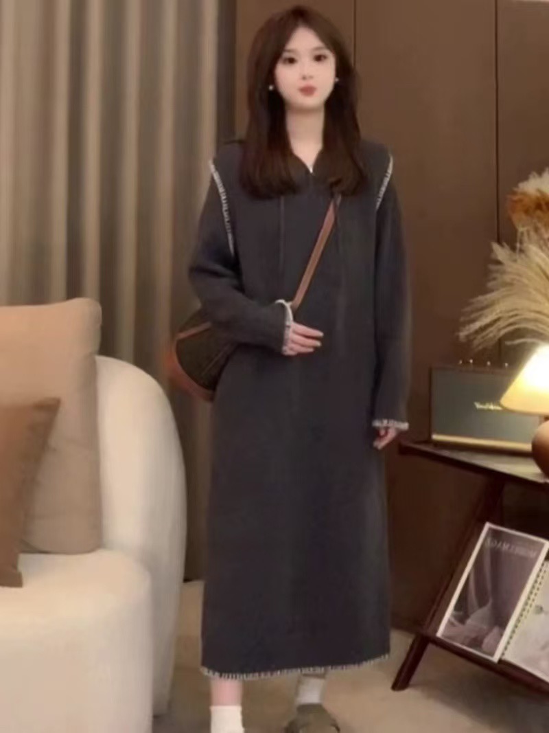 Mandao Breeze Short Thick Dress Autumn/Winter Hooded Dress Mandao Breeze Short Thick Dress Autumn/Winter Hooded Dress