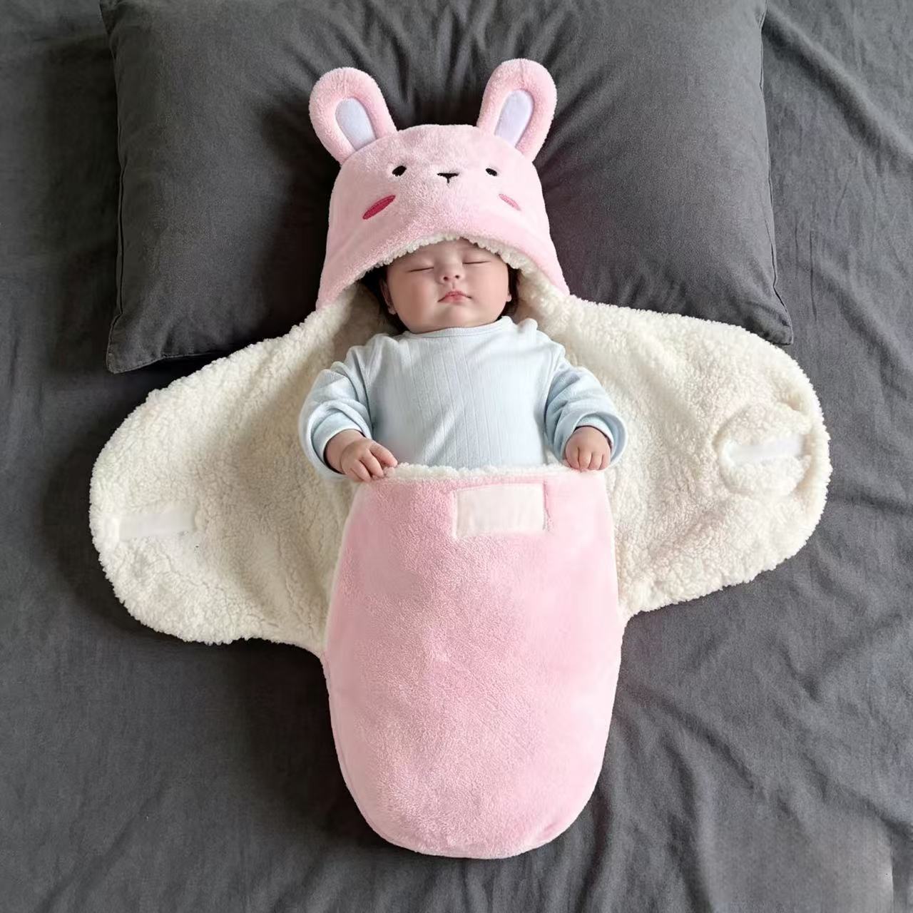 Baby bag, newborn sleeping bag, anti startle and jump hug, thick and warm cartoon animal shaped swaddling clothes, spring and autumn winter styles Baby bag, newborn sleeping bag, anti startle and jump hug, thick and warm cartoon animal shaped swaddling clothes, spring and autumn winter styles
