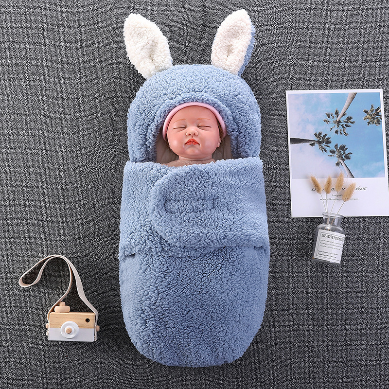 Baby bag, newborn sleeping bag, autumn and winter thick newborn baby anti jumping swaddle, 0-6 months supplies