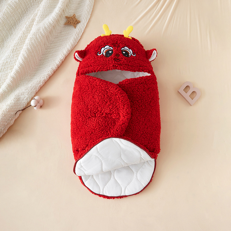 Baby sleeping bag, winter thick newborn bag, autumn and winter newborn dragon baby clothes, anti kick, being taken out