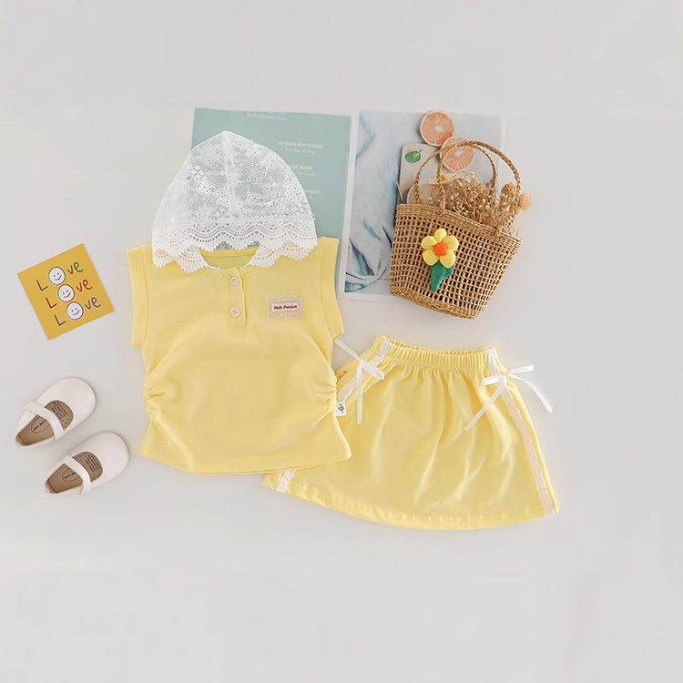 Live streaming supply of girls' summer two-piece set, 2025 summer outfit, new sweet and fashionable clothing set, trendy foreign trade wholesale