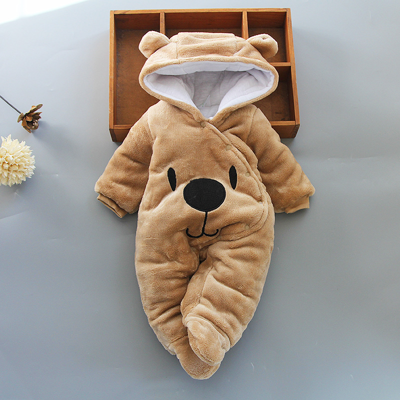 Baby jumpsuit, autumn and winter climbing clothes, newborn clothes, men's and women's baby winter clothes, thick spring and autumn outer wear, internet famous