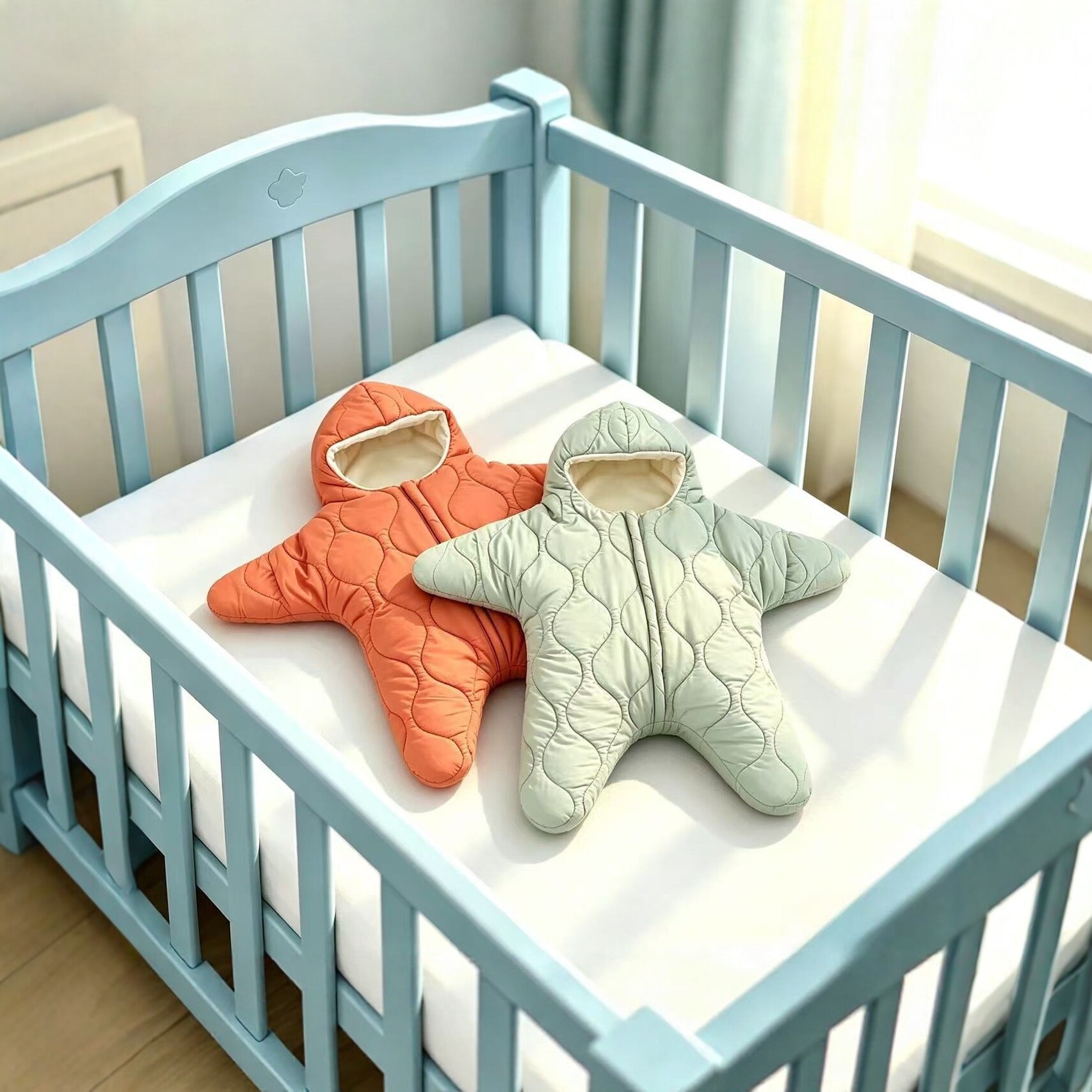 Baby jumpsuit with starfish design, thickened and warm climbing clothes for autumn and winter, suitable for both men and women's baby outings