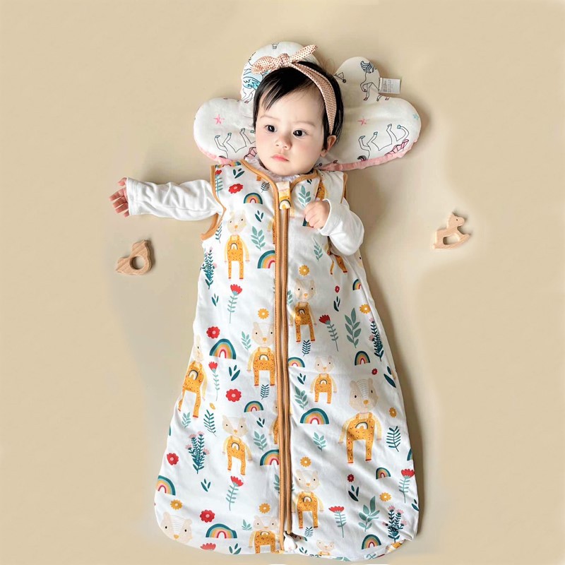 Pure cotton newborn bag, baby surrender style anti startle sleeping bag, baby swaddle artifact, temperature controlled throughout spring, autumn, winter, and all seasons