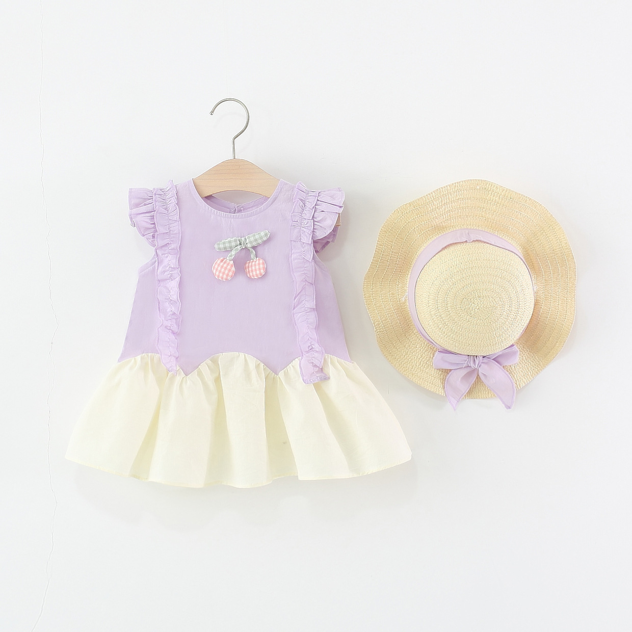 Live streaming supply of 2025 new fashionable princess dress, one year old sweet dress for baby girls, summer clothing wholesale for foreign trade